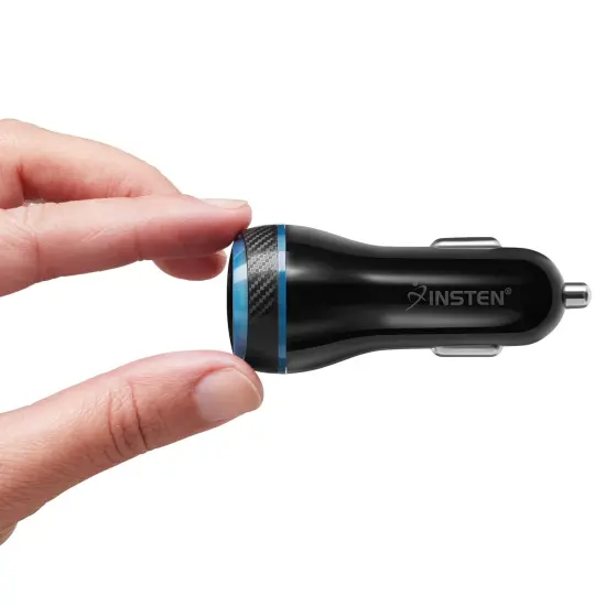 Insten 47W 2-Port USB-C PD Fast Charging Car Charger Compatible With iPhone Android Cell Phone Universal Black {4}