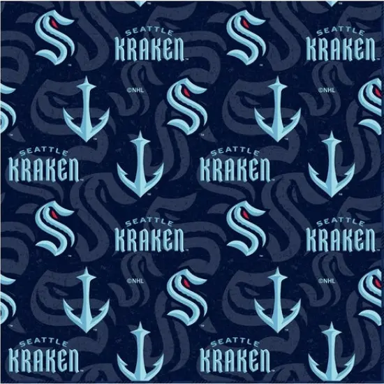 NHL Licensed Seattle Kraken Tone on Tone 1199-KRA Cotton Fabric by the Yard {1}