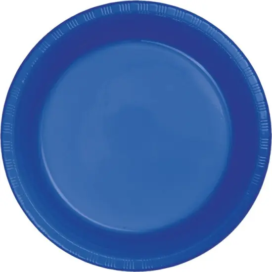 240 pc Bulk Cobalt Blue Plastic Banquet Plates 10.25 inch {1}
