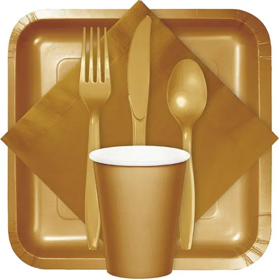 288 pc Bulk Glittering Gold Plastic Spoons {3}