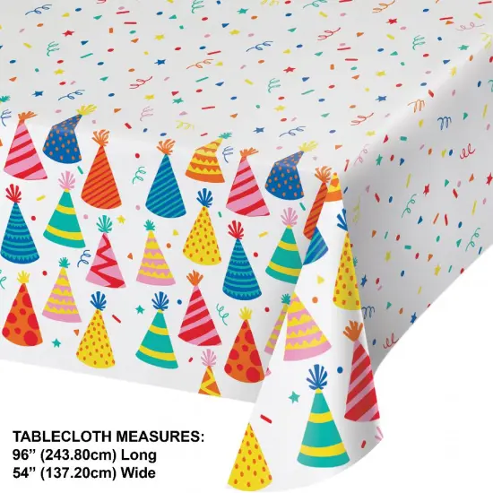 6 pc Bulk Hats Off Birthday Tablecover, Paper 54"x96" {2}