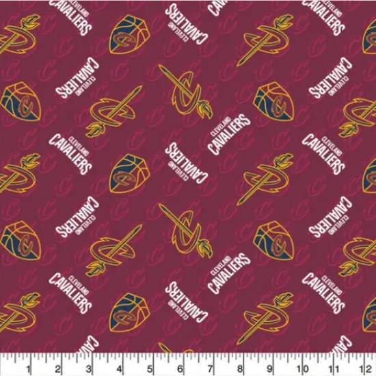 NBA Licensed Cleveland Cavaliers Toss Cotton Fabric by the Yard {1}