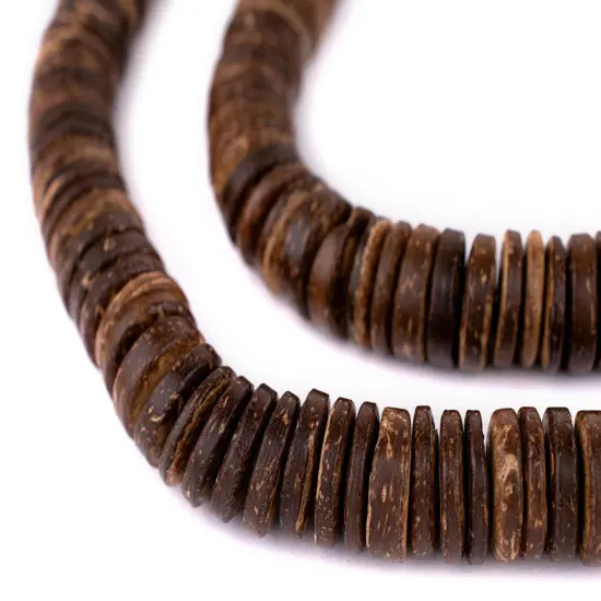 The Bead Chest Chocolate Disk Coconut Shell Beads (15mm) {1}