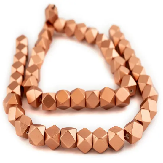 The Bead Chest Copper Cornerless Cube Wood Beads: 15mm Diamond Cut Natural Organic Beads for Jewelry Making {3}
