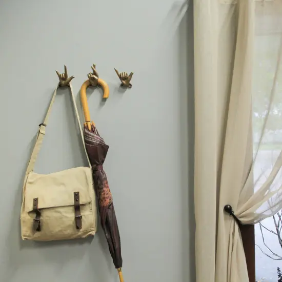 Set of 6 Cast Iron Hand Gesture Hooks Vintage Finish Hangers {9}