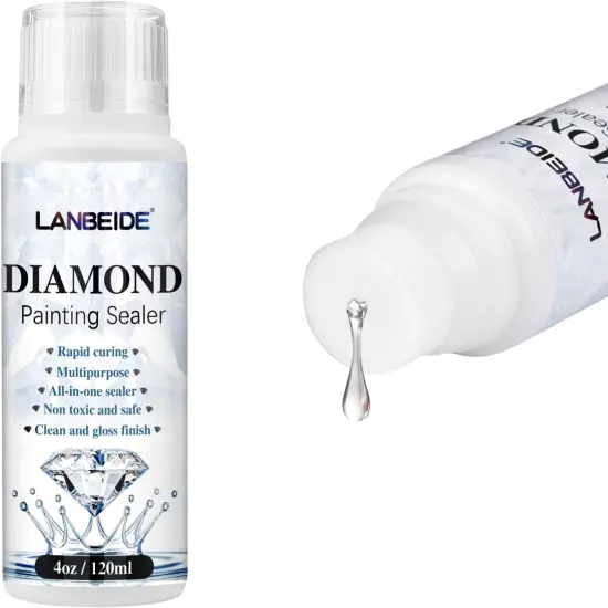 Diamond Sealer 120ML, 5D Diamond Glue Permanent Hold & Shine Effect Sealer for Painting & Puzzle Glue (4 OZ) {1}