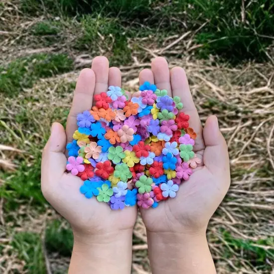 200 Pcs Handmade Mulberry Paper Stephania Venosa Flowers Petals 15x15 mm Scrapbooking Wedding DIY Craft Supplies Card Artificial Flowers {5}