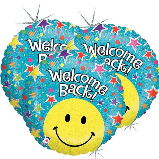 Betallic&reg; 18 Inch Welcome Back Smiley Balloon {5}