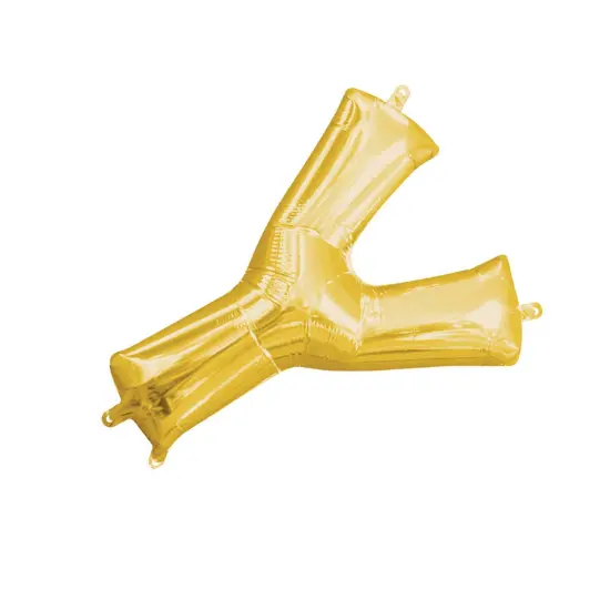 Anagram&reg; 16" Gold Letter Y Balloon Air Fill Only Foil Mylar {5}
