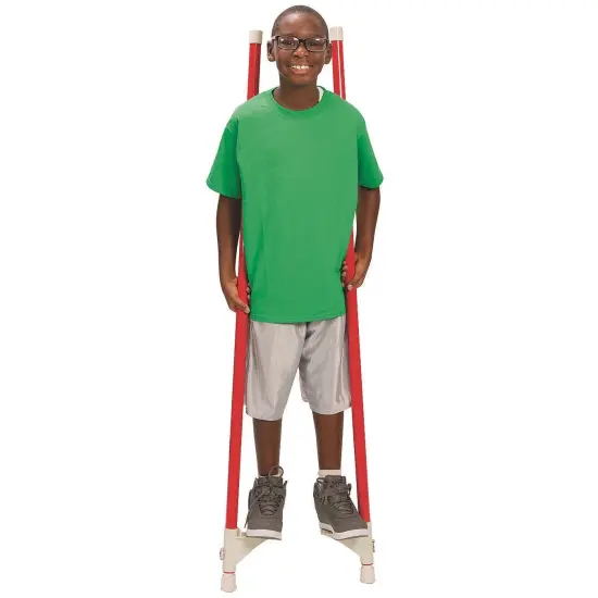 S&S Worldwide Sky High Stilts. Adjustable Height Aluminum Stilts with 4 Height Levels for Kids and Adults up to 250 Pounds. Fun Circus, Balance Building Activity. Pair of Stilts. {4}