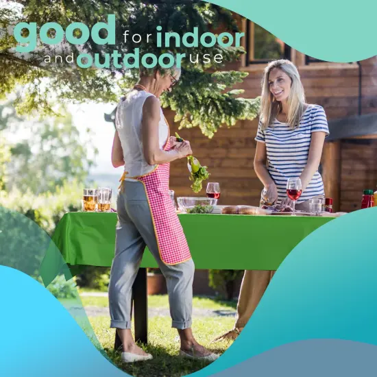 Exquisite Plastic Table Cover Roll &ndash; 40" x 300' Disposable Tablecloth Roll &ndash; Premium Thick 0.5 MIL Plastic Banquet Roll &ndash; Party Table Cover Roll for Events & Catering Lime Green {5}