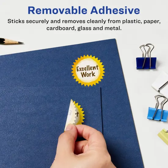 Avery Matte White Removable Starburst Labels with Sure Feed Technology, Print-to-the-Edge, 3" {2}