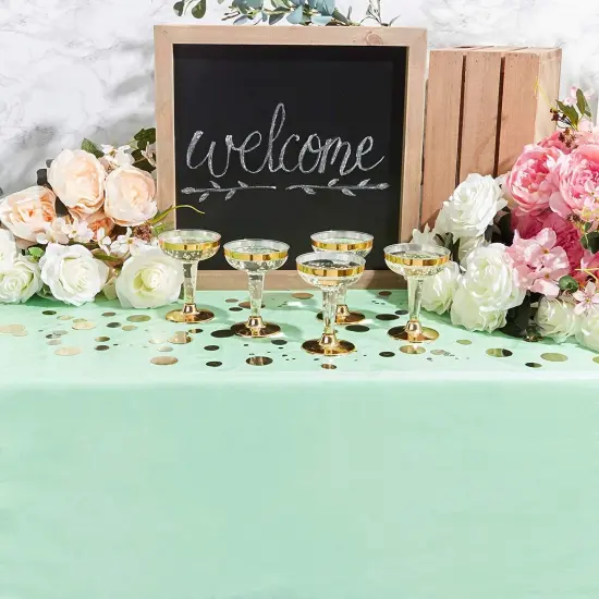 Sparkle and Bash Mint Green Plastic Rectangle Party Table Cloth Cover (3 Pack) {3}