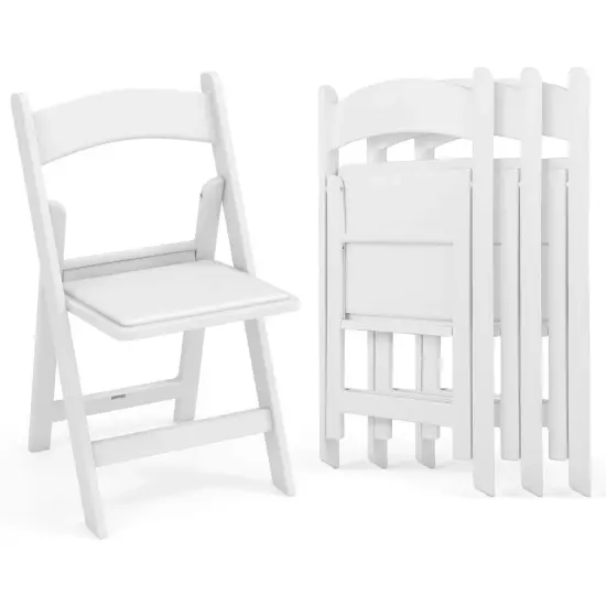 Costway 4/8/12/16/20 Pack Resin Folding Chairs with Padded Seat All-Weather Resin Frame Patio {7}