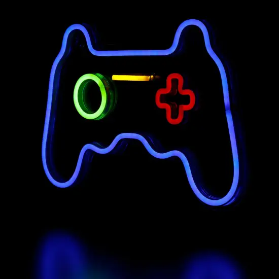 Northlight LED Video Game Controller Neon Lighted Wall Art - 11" Blue {6}