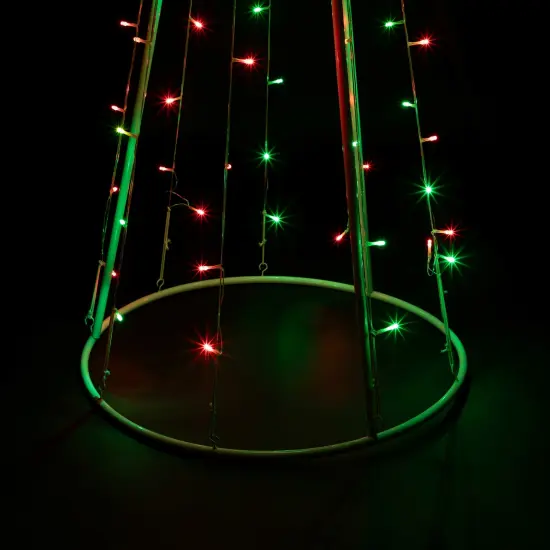 Northlight LED Lighted Twinkle Outdoor Christmas Cone Tree - 5' - Red and Green Lights White {6}