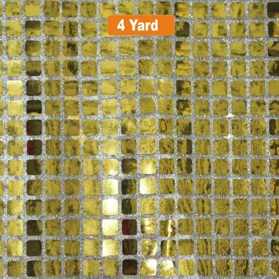Square Sequins Fabric Quad Sequins Fabric 45" Wide Multiple Colors Gold {1}