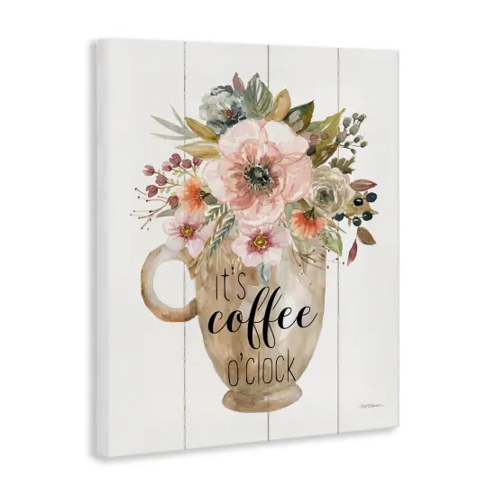 Stupell Industries Coffee O'Clock Floral Mug Canvas By Carol Robinson {3}