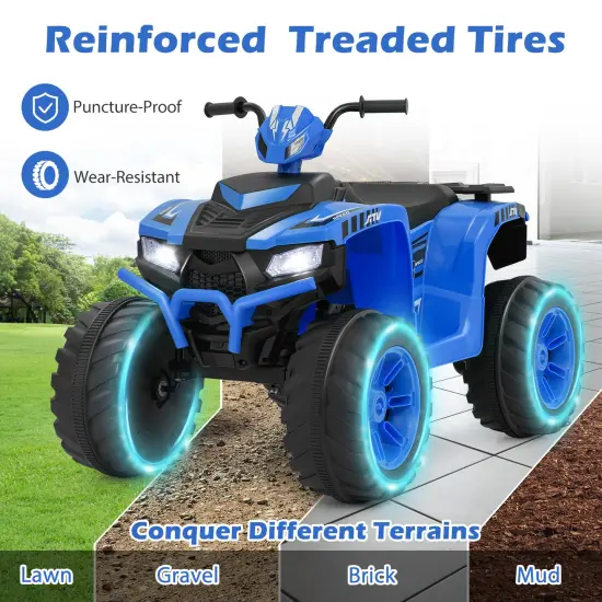 Red 24V Electric Ride-On ATV for Kids with Wireless Connection, 3-8 Years Old Blue {3}