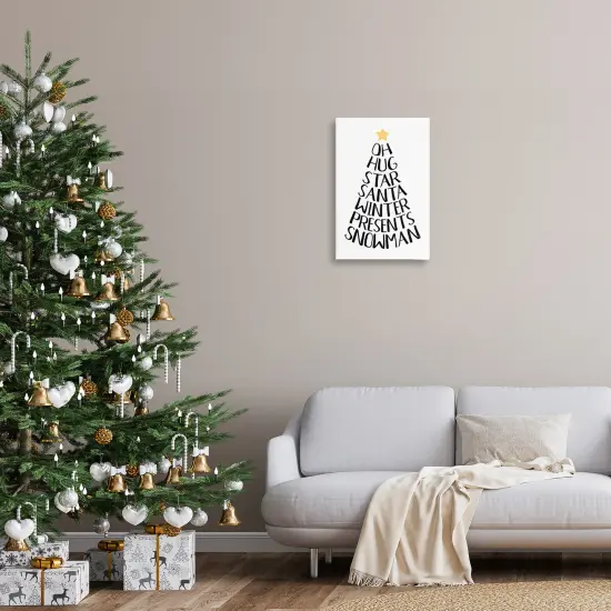 Stupell Industries Seasonal Christmas Words Tree Canvas By Martina Pavlova {2}