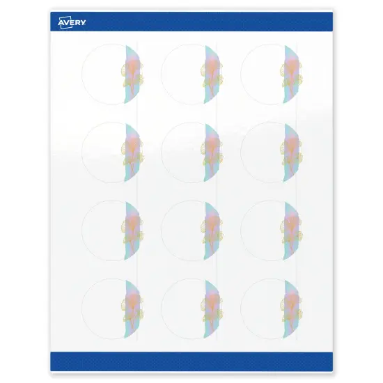 Avery Printable Round Labels with Sure Feed Technology, Pre-Printed Floral Design, Glossy White, 2" Diameter, Laser & Inkjet Compatible, 120 Total, Great for Branding, Marketing, and Events {1}