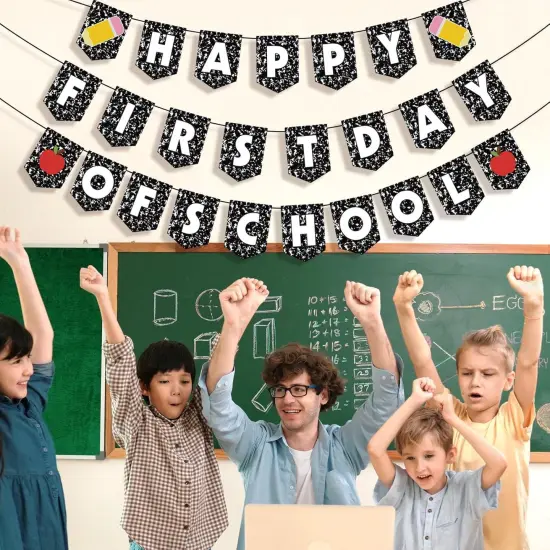 First Day of School Banner Decorations Sign for Classroom {4}