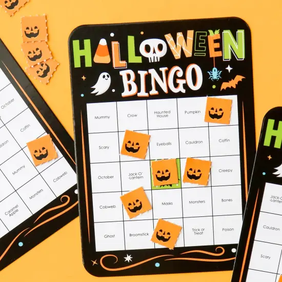 Big Dot of Happiness Jack-O'-Lantern Halloween - Bingo Cards and Markers - Kids Halloween Party Bingo Game - Set of 18 {3}