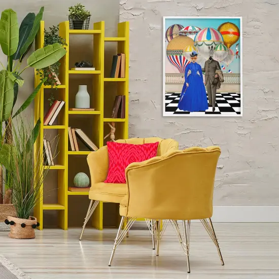 Stupell Industries Animal Couple with Hot Air Balloons Framed Giclee By Erika C. Brothers {2}