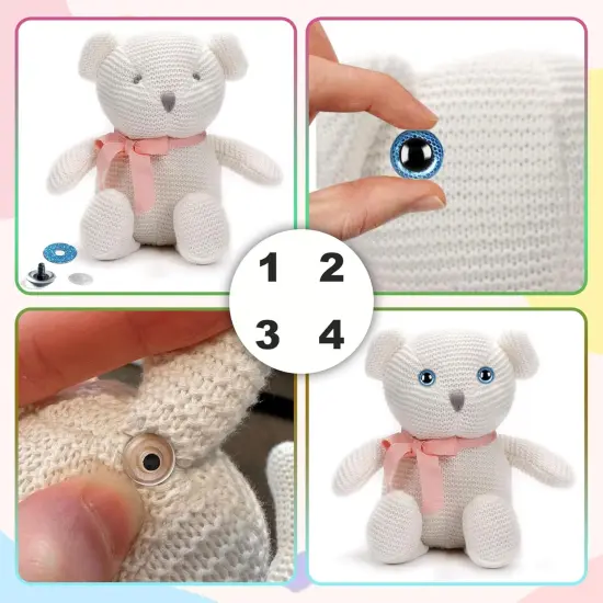 160pcs Rainbow Glitter Safety Eyes for Amigurumi {3}