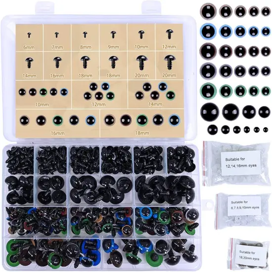 282 Pcs Plastic Safety Eyes with Washers Crochet Toy {1}