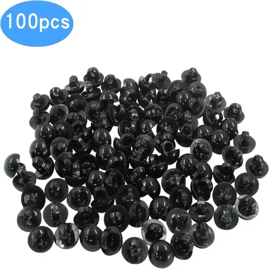 100 Pcs Plastic Safety Eyes Black Doll Eyes {4}
