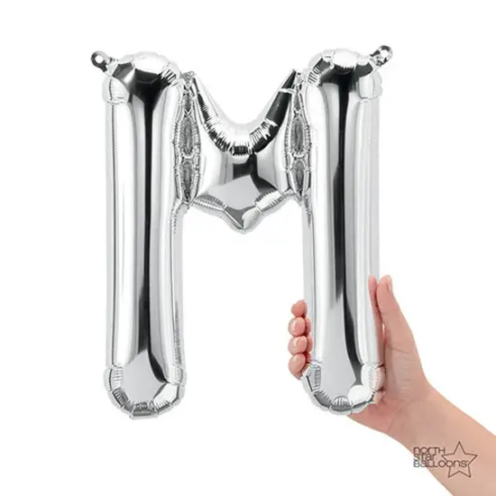 NorthStar Balloons&reg; 16" Silver Letter M Balloon Air Fill Only Foil Mylar {1}