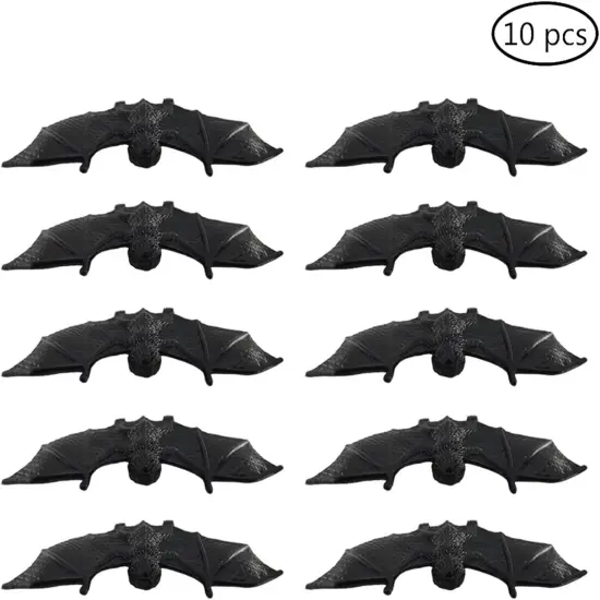 10 Pieces Fake Bats Wall Decor - Black {2}