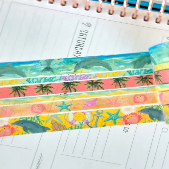 Dolphins Crabs Ocean Beach Key West Vacation Washi Tape Set August 2025 - W138 {5}
