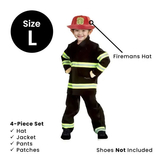Forum Child's Black and Green Fireman's Halloween Costume - Size Large {5}