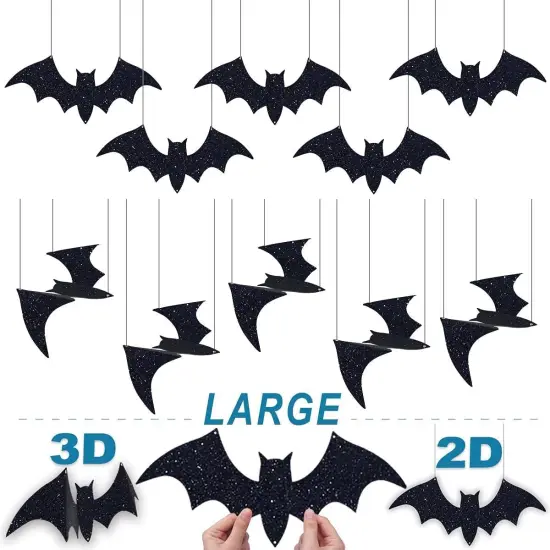 10Pcs Hanging Bats Stickers Wall Decals {2}