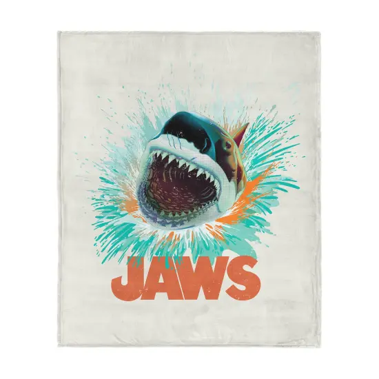 Universal Jaws Silk Touch Throw Blanket Shark Splash {1}