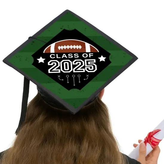 Big Dot of Happiness Grad Football - 2025 Graduation Cap Decorations Kit - Grad Cap Cover {6}