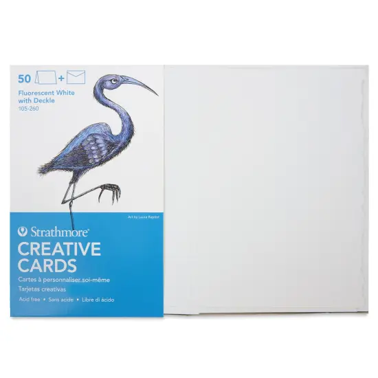 Strathmore Creative Cards and Envelopes - Full Size, Fluorescent White with Deckle, Pkg of 50 {2}