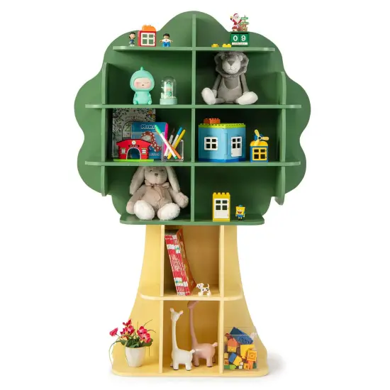 Costway Tree Bookcase Kids 6-Tier Toy Storage Organizer with Open Storage Shelves {1}