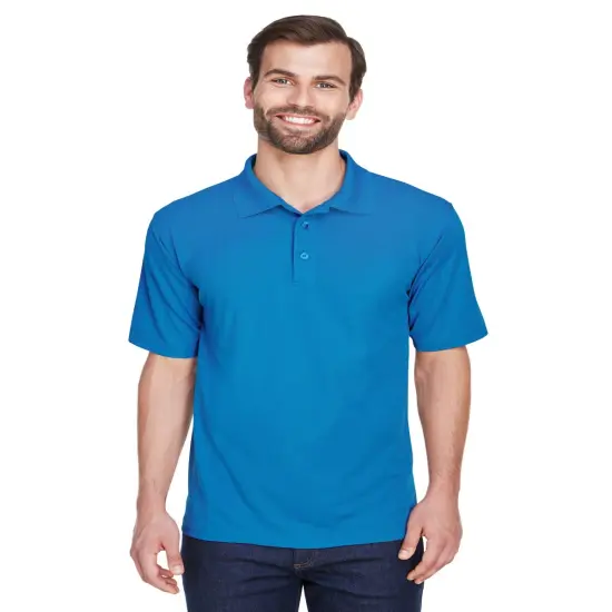UltraClub&reg; Men's Cool & Dry Mesh&nbsp;Pique Polo PACIFIC BLUE {1}