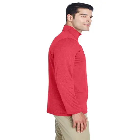 UltraClub&reg; Men's Cool & Dry Heathered Performance Quarter-Zip {4}