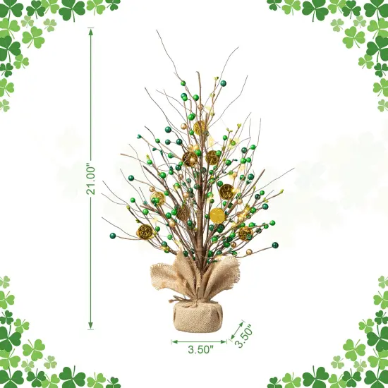 Set of 2 21"H Lighted St.Patrick's Gold Coin Table Trees {4}