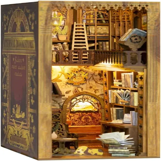 Book Nook Wizardi Miniature - Eternal Bookstore Roombox Kit {4}