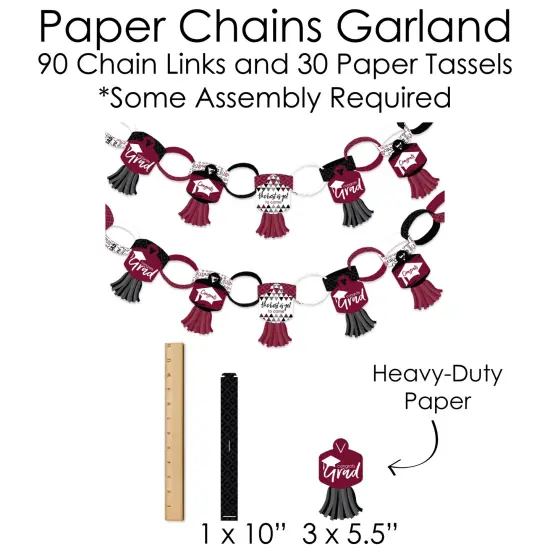 Big Dot of Happiness Maroon Grad - Best is Yet to Come - Banner and Photo Booth Decor - 2025 Burgundy Grad Party Supplies Kit - Doterrific Bundle {7}