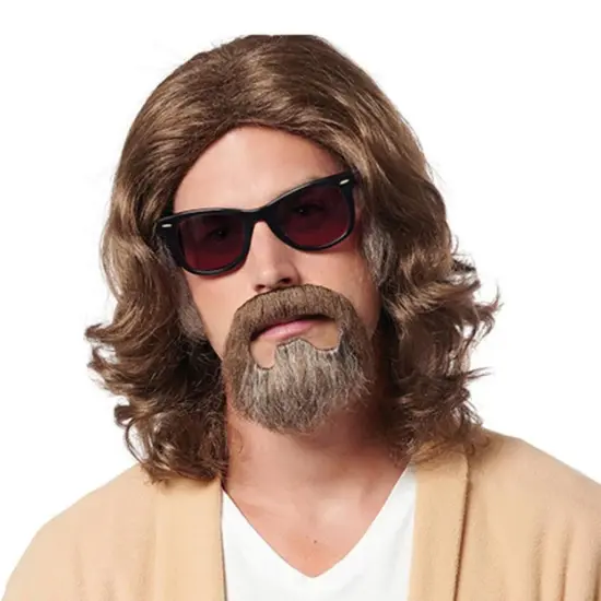 Lazy Guy Adult Costume Wig & Goatee {1}