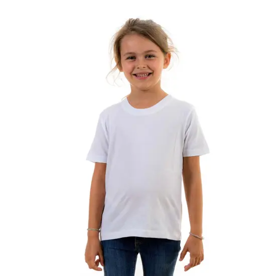 Sublivie® Toddler Sublimation Short Sleeve Crew-Neck T-Shirt White {3}