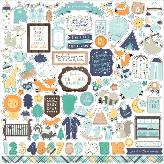 Echo Park Hello Baby Boy 12x12 Element Sticker Sheet {1}
