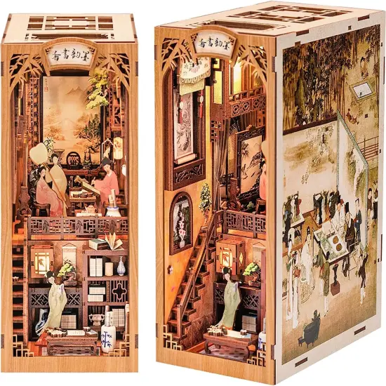 Book Nook Wizardi Miniature - Chinese Bookstore Roombox Kit {1}