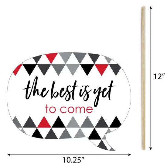 Big Dot of Happiness Red 2025 Graduation Party Photo Booth Props Kit - 20 Count {7}